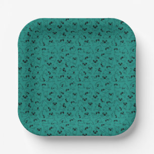 leuk yoga huisdier hond motief turquoise achtergro papieren bordje