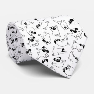 leuk yoga huisdier hond patroon witte achtergrond stropdas