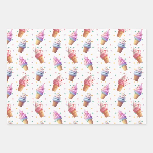 Leuk zacht serveer ijs party design inpakpapier vel (Voorkant 2)