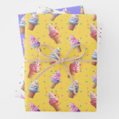 Leuk zacht serveer ijs party design inpakpapier vel (In situ)