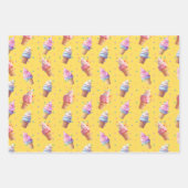 Leuk zacht serveer ijs party design inpakpapier vel (Voorkant)