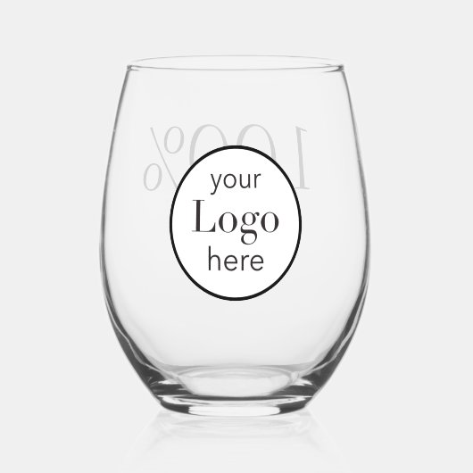 Leuk Zakelijk Logo Sober Bar Wijnglas Zonder Voet (Achterkant)