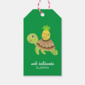 Leuk Zee Schildpad Kerst Cadeaulabel (Voorkant)