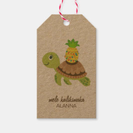 Leuk Zee Schildpad Kerst Cadeaulabel