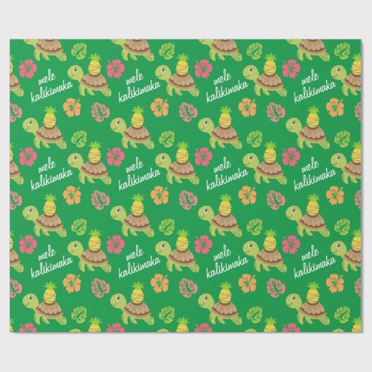 Leuk Zee Schildpad Kerst Cadeaupapier (Vlak)