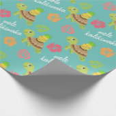 Leuk Zee Schildpad Kerst Cadeaupapier (Hoek)