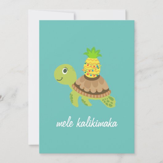 Leuk Zee Schildpad Kerst Feestdagenkaart (Voorkant)