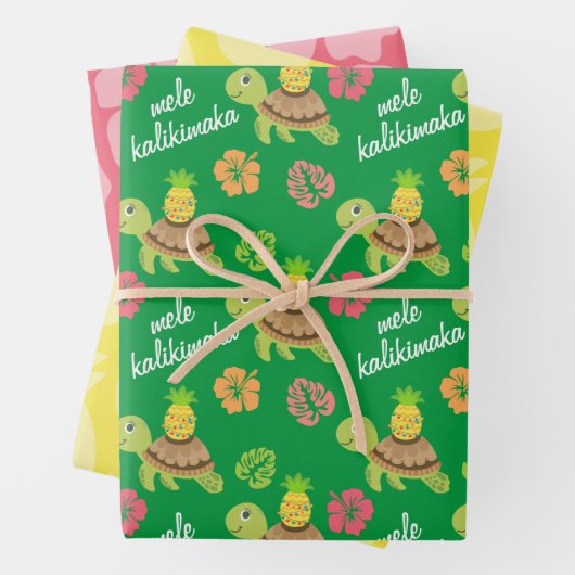 Leuk Zee Schildpad Kerst Inpakpapier Vel (In situ)