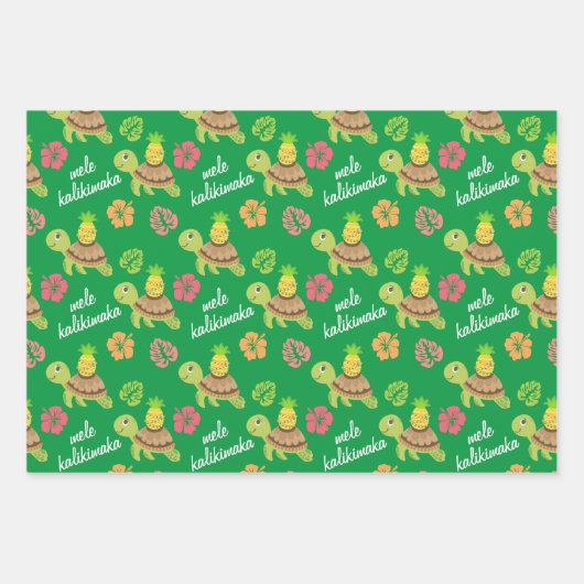 Leuk Zee Schildpad Kerst Inpakpapier Vel (Voorkant)