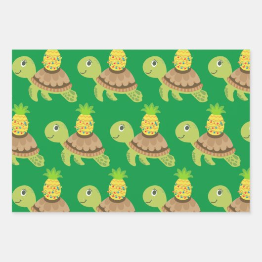Leuk Zee Schildpad Kerst Inpakpapier Vel (Voorkant)