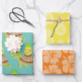 Leuk Zee Schildpad Kerst Inpakpapier Vel