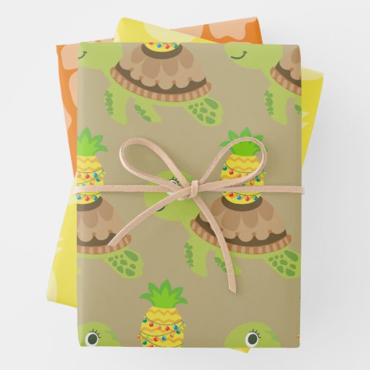 Leuk Zee Schildpad Kerst Inpakpapier Vel (In situ)