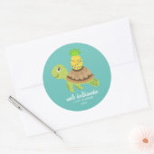 Leuk Zee Schildpad Kerst Ronde Sticker (Envelop)
