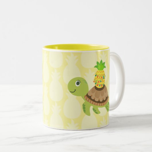Leuk Zee Schildpad Kerst Tweekleurige Koffiemok (Voorkant rechts)