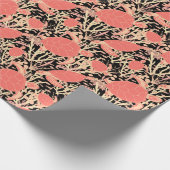 Leuk Zee schildpadden Patroon Koraal en Zwart Cadeaupapier (Hoek)