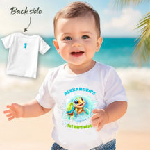 Leuk Zee Turtle 1st Birthday Boy Baby T-shirt