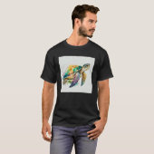 Leuk Zee Turtle Paint Splatter Illustratie Kleur T-shirt (Voorkant volledig)