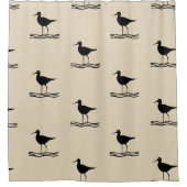 leuk zeemievormig vogelhoudend vogelpatroon | douchegordijn (Voorkant)