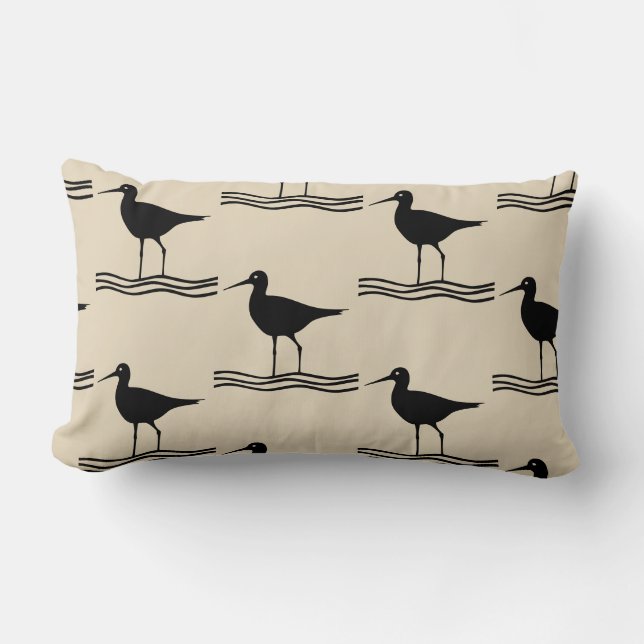 leuk zeemievormig vogelhoudend vogelpatroon kussen (Voorkant)