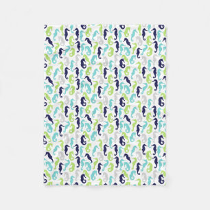 Leuk zeepaardjes patroon fleece deken