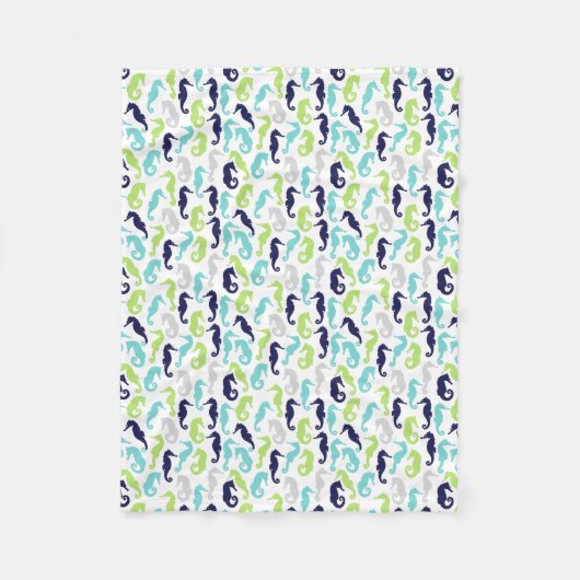 Leuk zeepaardjes patroon fleece deken (Voorkant)