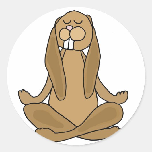Leuk Zen Konijntje in Yoga Pose Ronde Sticker (Voorkant)