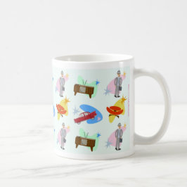 Leuk Zes Jaren Zestig Carton Patroon Koffiemok