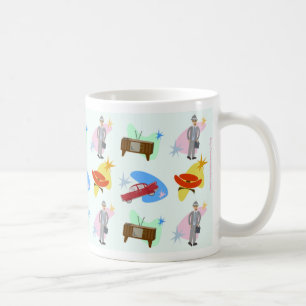 Leuk Zes Jaren Zestig Carton Patroon  Koffiemok