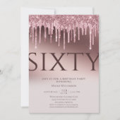 Leuk Zestig Verrassing Roze Glitter 60ste Verjaard Kaart (Voorkant)