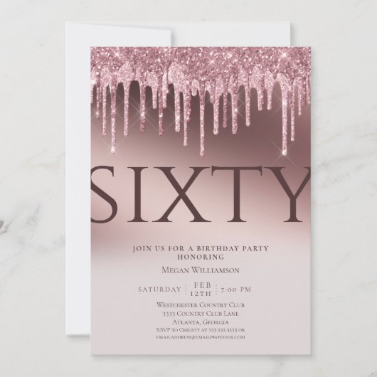 Leuk Zestig Verrassing Roze Glitter 60ste Verjaard Kaart (Voorkant)