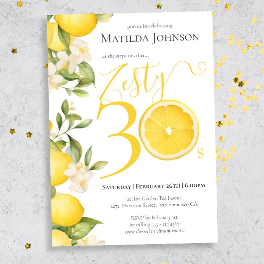 Leuk Zesty Lemon 30e verjaardagsfeestje Kaart