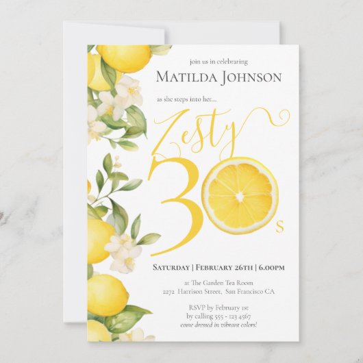 Leuk Zesty Lemon 30e verjaardagsfeestje Kaart (Voorkant)