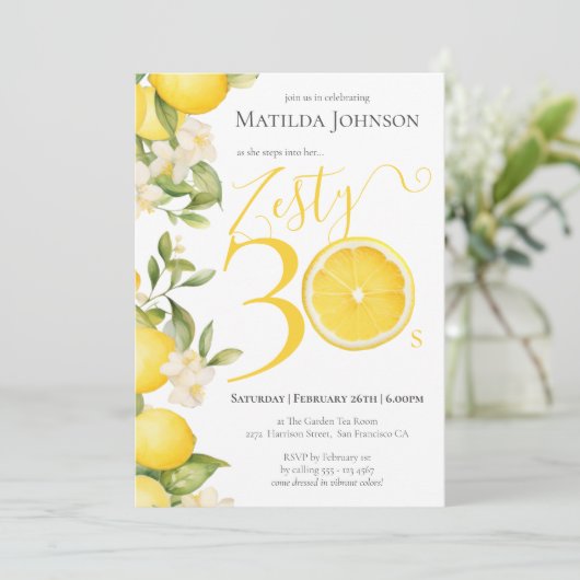 Leuk Zesty Lemon 30e verjaardagsfeestje Kaart (Staand voorkant)