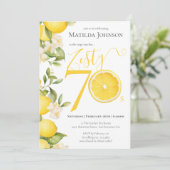 Leuk Zesty Lemon 70ste verjaardagsfeestje Kaart (Staand voorkant)
