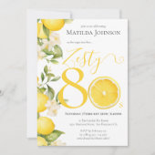 Leuk Zesty Lemon 80ste verjaardagsfeestje Kaart (Voorkant)