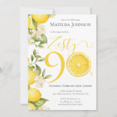 Leuk Zesty Lemon 90ste verjaardagsfeestje Kaart (Voorkant)