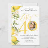 Leuk Zesty Lemon Foto 40e Verjaardagsfeest Kaart (Voorkant)