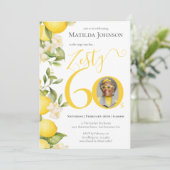 Leuk Zesty Lemon Foto 60e Verjaardagsfeest Kaart (Staand voorkant)