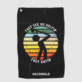 Leuk ZIEN ZE ME GOLFEN, ZE HATEN Met pensioen Golfhanddoek