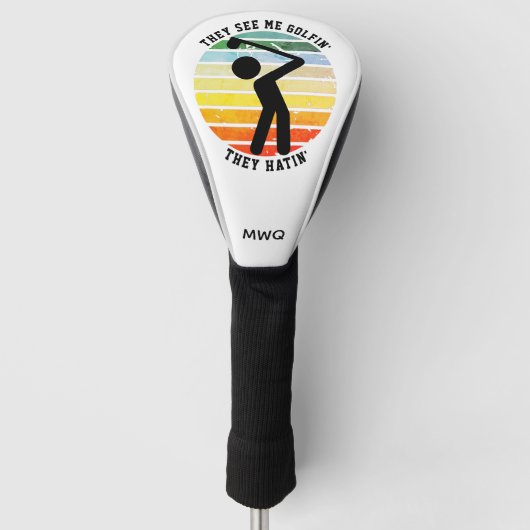 Leuk ZIEN ZE ME GOLFEN, ZE HATEN Met pensioen Golfheadcover (Voorkant)