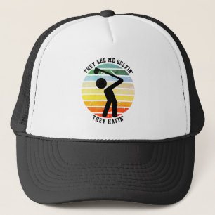 Leuk ZIJ ZIEN ME GOLFEN ZIJ HATEN Gepensioneerd Trucker Pet
