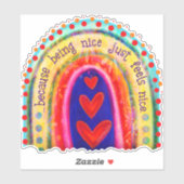 Leuk zijn voelt leuke regenboog-inspiratie sticker (Vel)