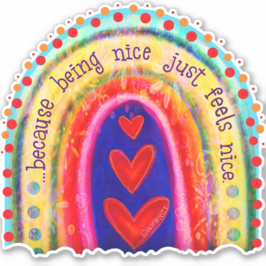 Leuk zijn voelt leuke regenboog-inspiratie sticker (Voorkant)