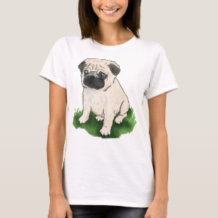 Leuk zittende pug T-shirt