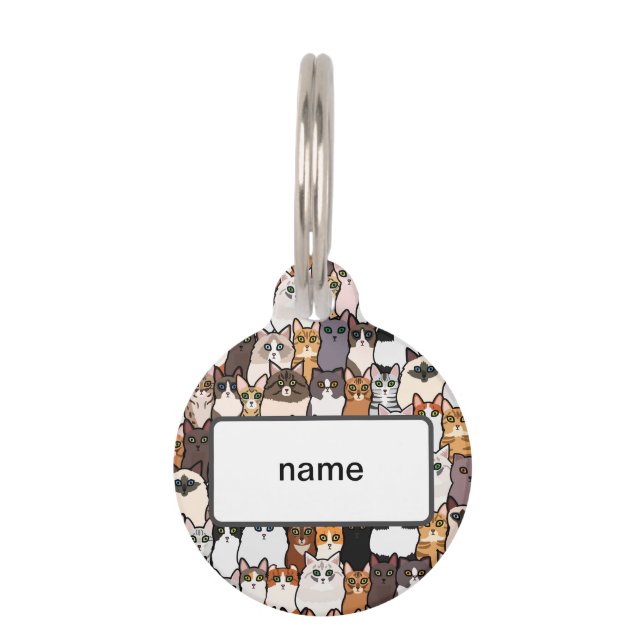 Leuk zo veel katten en Kittens collage Huisdierpenning (Voorkant)