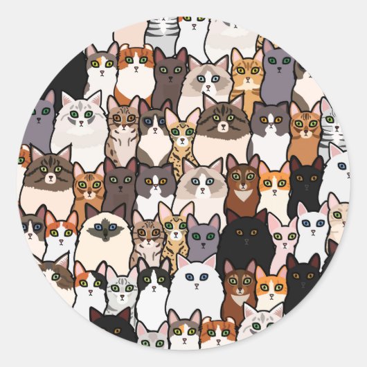 Leuk zo veel katten en Kittens collage Ronde Sticker (Voorkant)