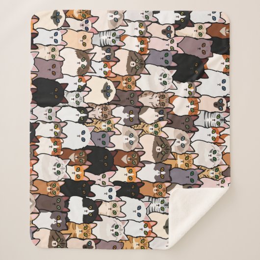 Leuk zo veel katten en Kittens collage Sherpa Deken (Voorkant)