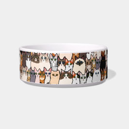 Leuk Zo Veel Katten en Kittens Collagepatroon Voerbakje
