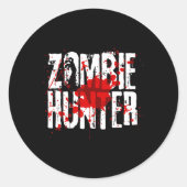 Leuk Zombie Hunter Ontwerp voor Jongens Meisjes Ha Ronde Sticker (Voorkant)