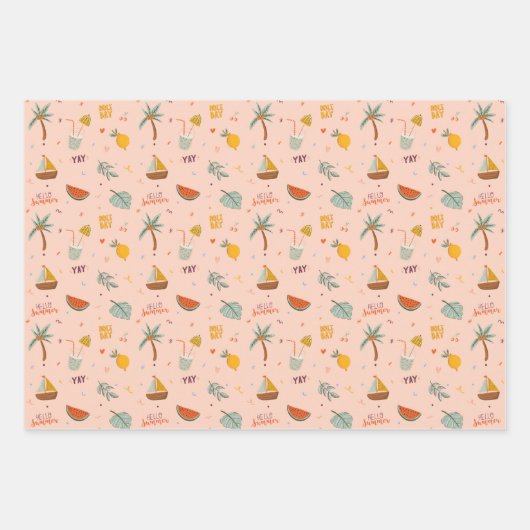 Leuk zomer esthetisch patroon inpakpapier vel (Voorkant 2)